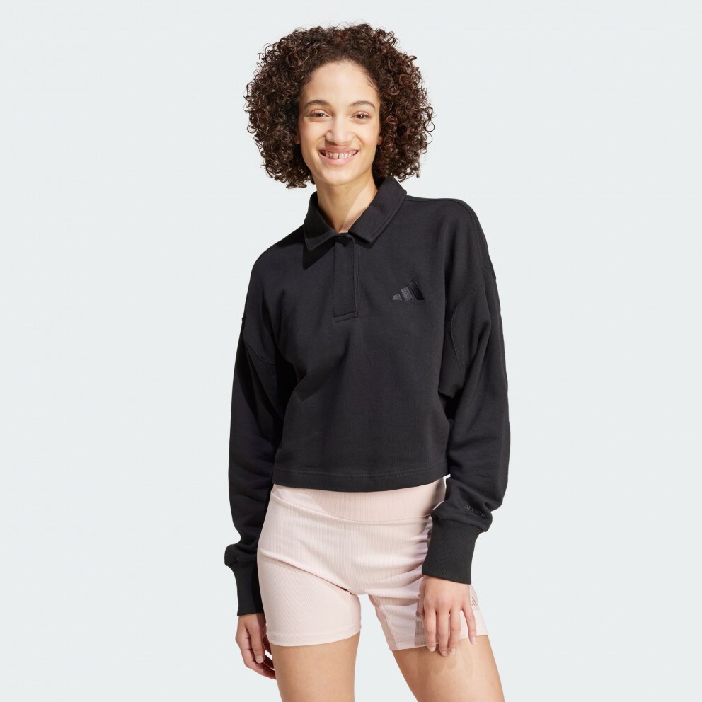 adidas All Szn French Terry Polo Sweatshirt Black IX3806