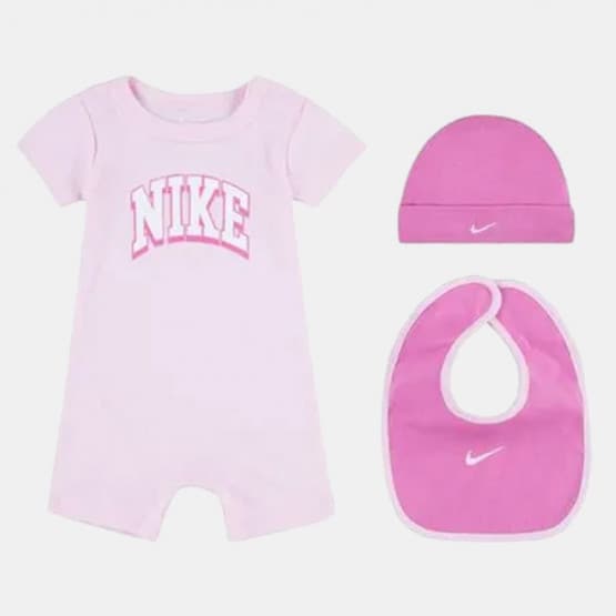 Nike 3Pc Romper, Hat, Bib Set