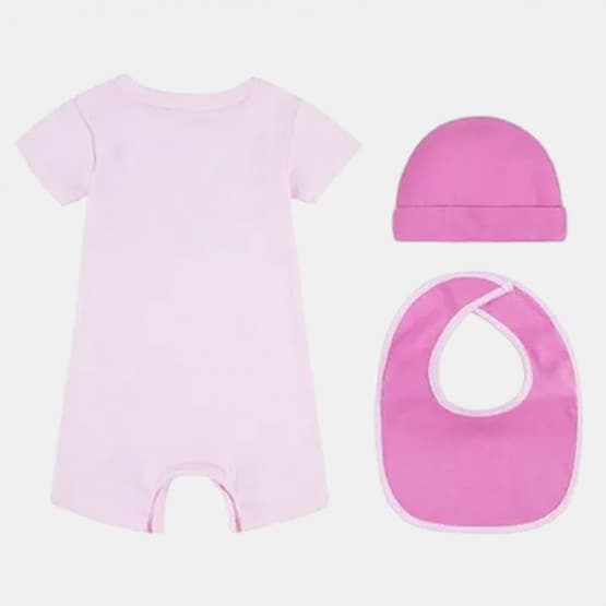 Nike 3Pc Romper Hat Bib Set PINK FOAM NN1049 A9Y