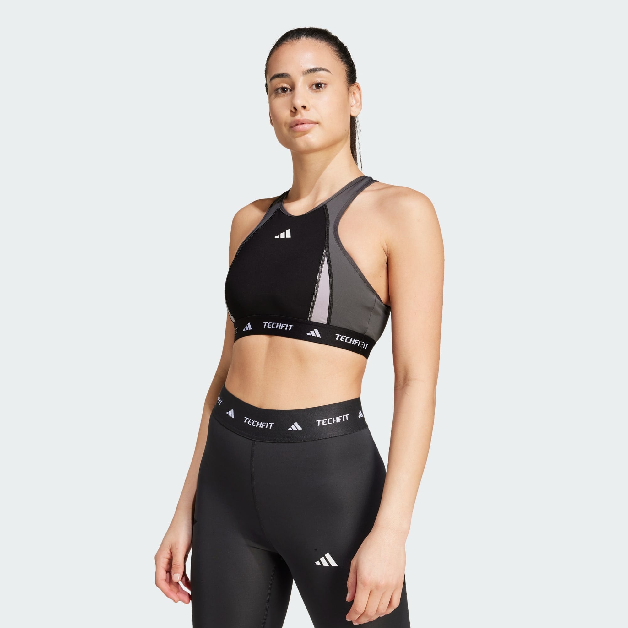  adidas Techfit Medium-Support High-Neck Colorblock Bra (9000196293_1469) 2025