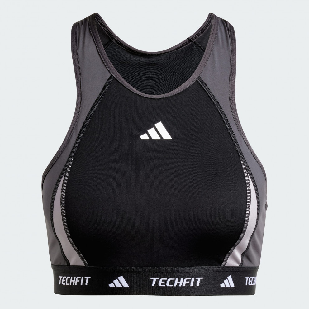 adidas Techfit Medium-Support High-Neck Colorblock Bra