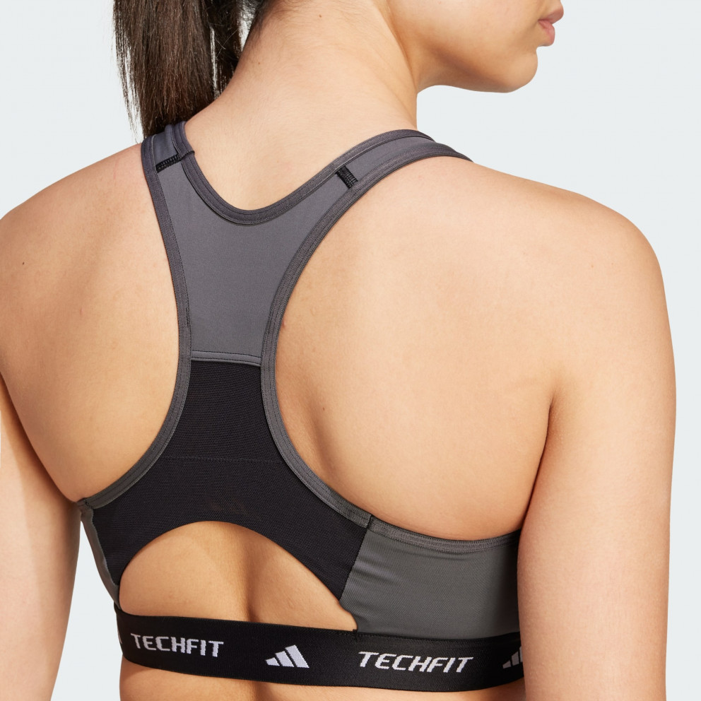 adidas Techfit Medium-Support High-Neck Colorblock Bra