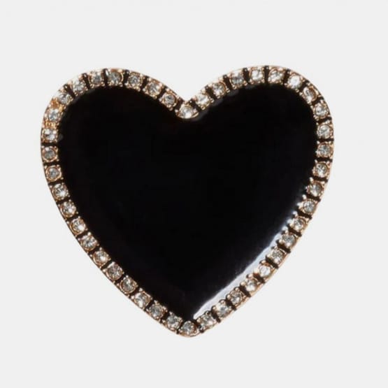 Crocs Black Heart with Gold Outline
