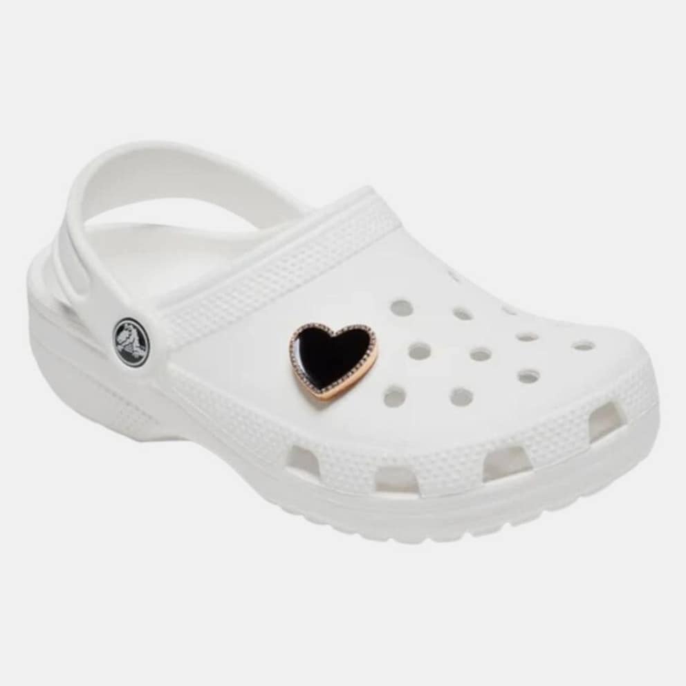 Crocs Black Heart with Gold Outline