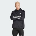 adidas Own The Run 3-Stripes Ανδρική Μπλούζα με Κουκούλα