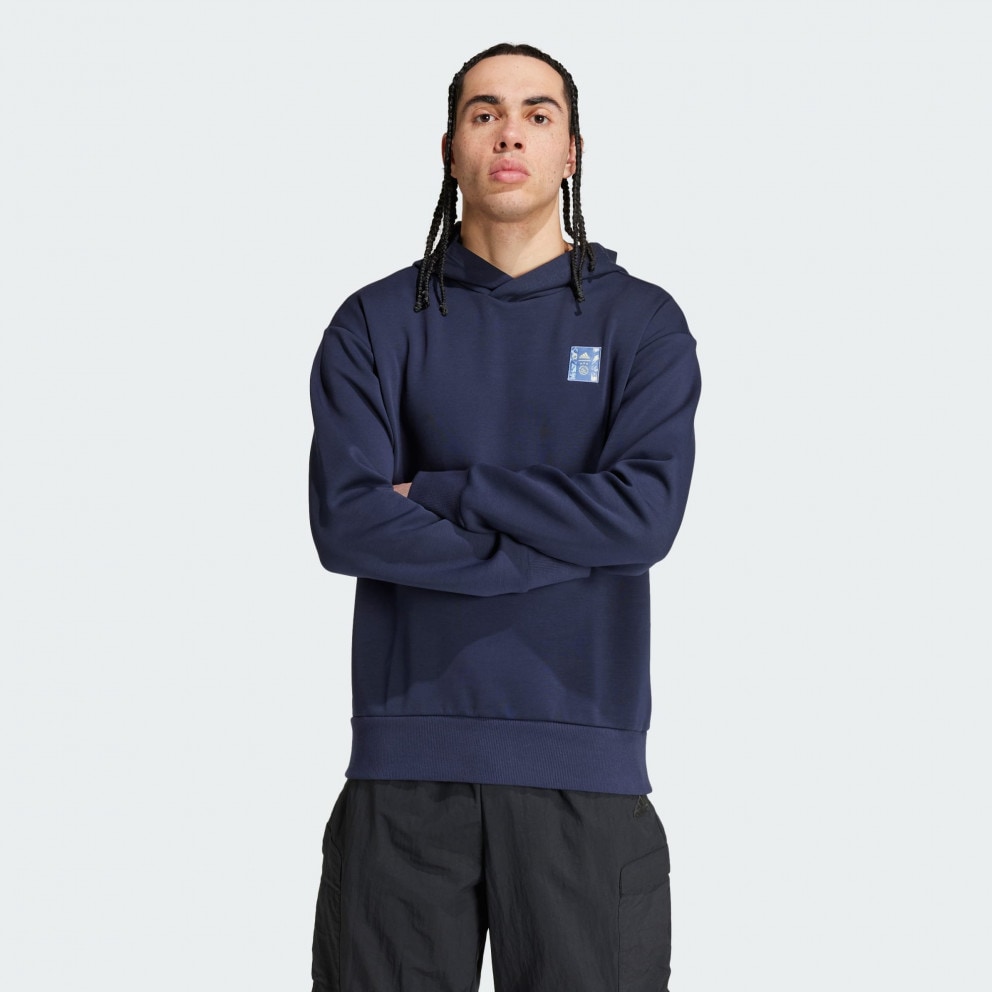 adidas Ajax Amsterdam Seasonal Doubleknit Men s Hoodie Blue IT4211