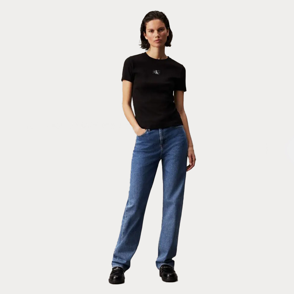 Calvin Klein Woven Label Rib Baby Γυναικείο T-shirt