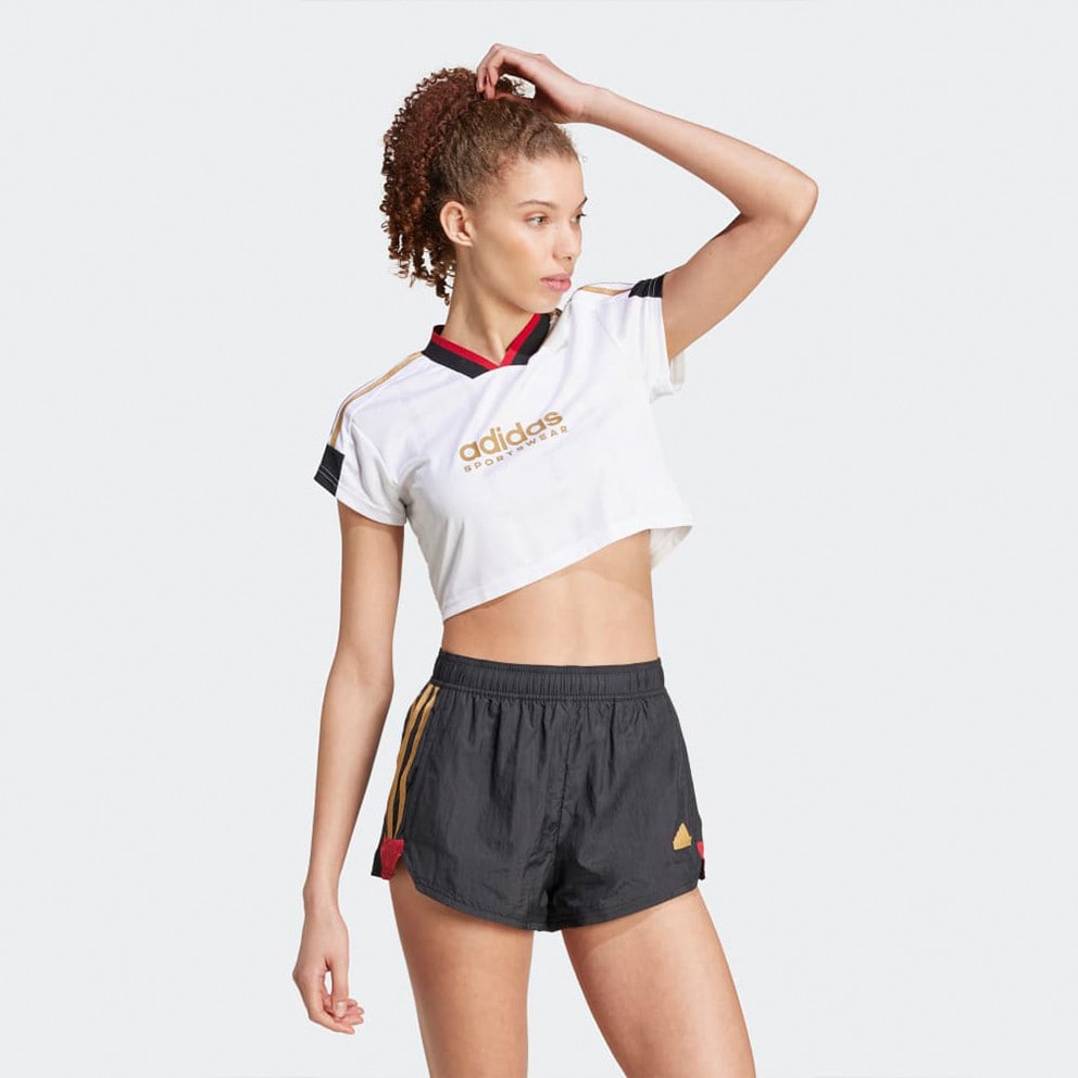 adidas Tiro Cut 3 - Stripes Women's Cropped Τ-shirt