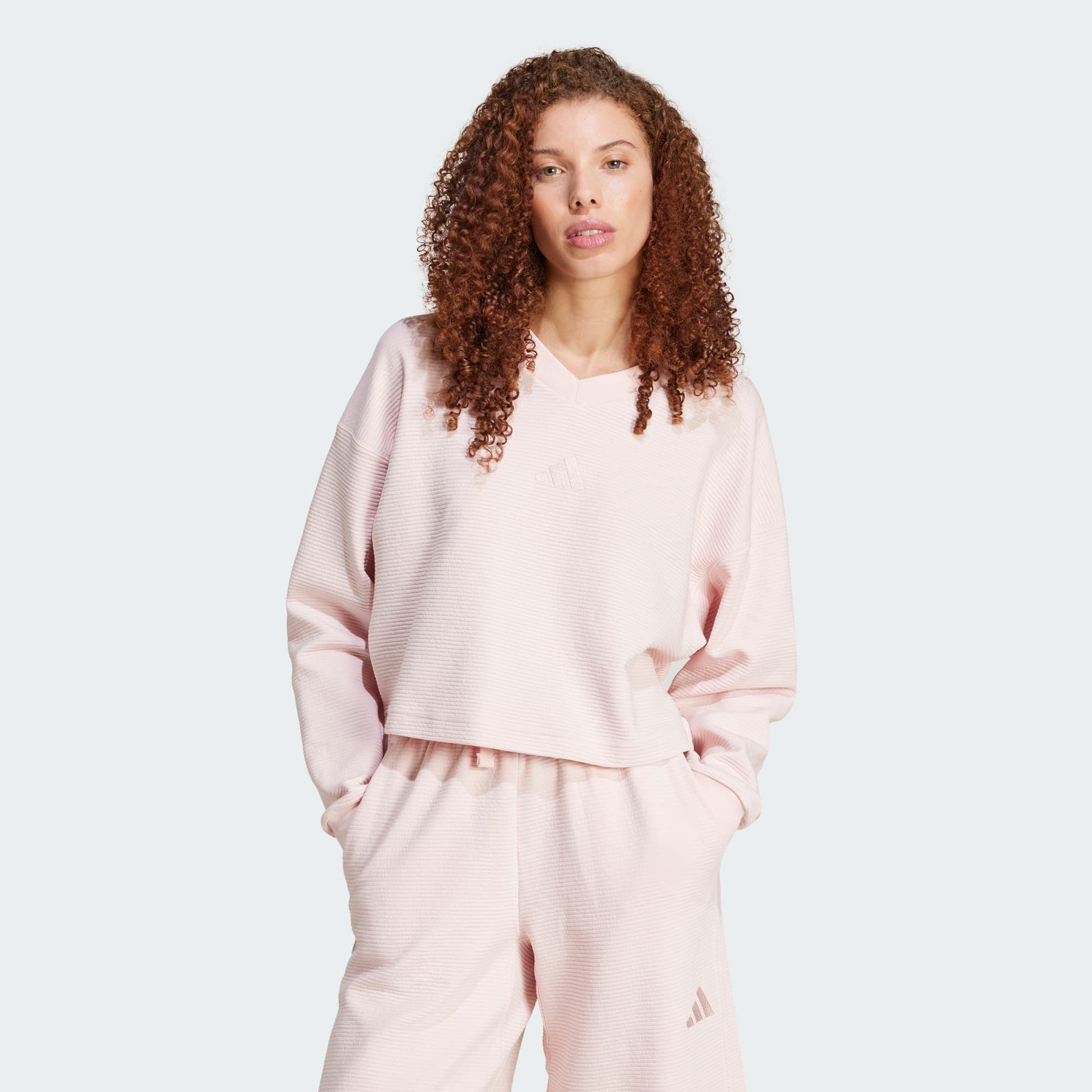  adidas All Szn Ribbed V-Neck Sweatshirt (9000200572_79436) 2025