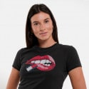 Tommy Jeans Tjw Slim Crp Washed Tj Lips Tee