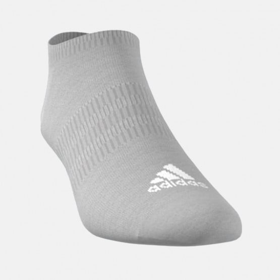 adidas Thin And Light No Show Socks 3 Pairs Medium Grey Heather White Black IC1328