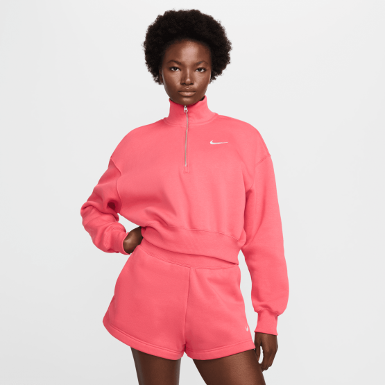 Nike Steertwear Phoenix Flee Quarter Zip Crop Γυναικείο Φούτερ