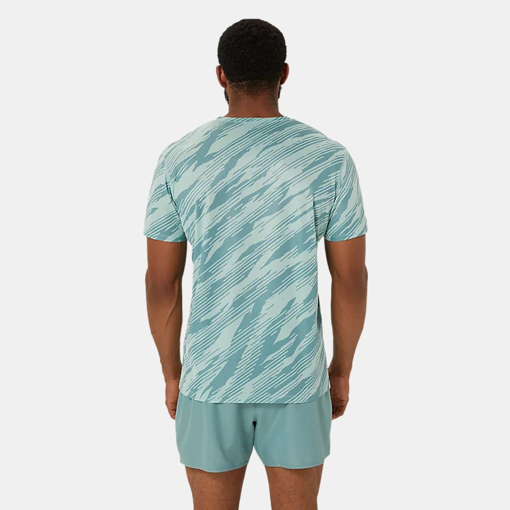 ASICS Performance Core All Over Print Ss Top Μπλού