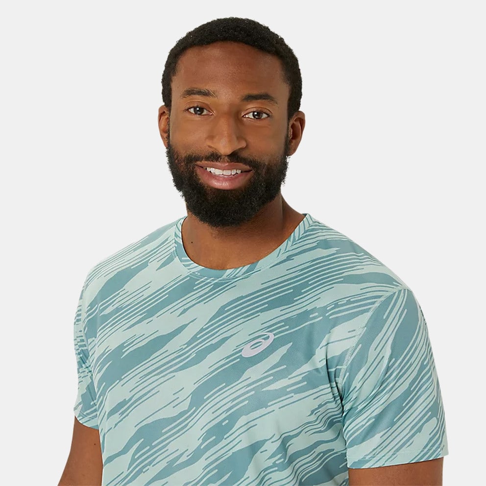 ASICS Performance Core All Over Print Ss Top Μπλού