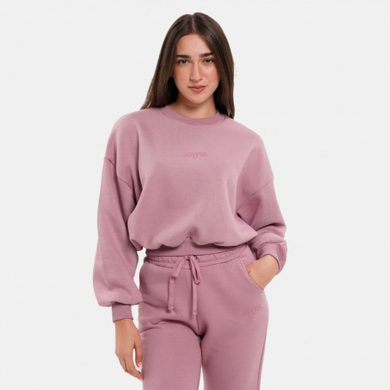 Target Loose Crop Crewneck Fleece "Joyful"