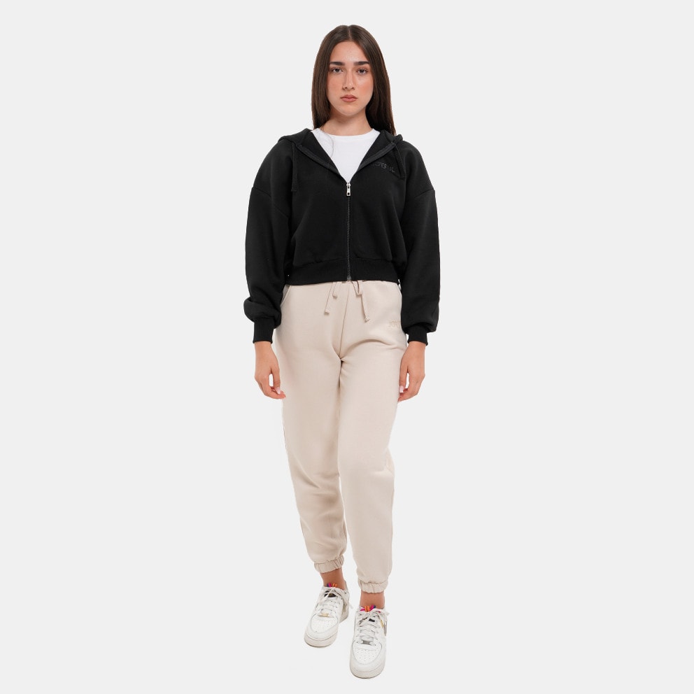 Target Loose Crop Jacket Fleece "Joyful" Γυναικείο Μπουφάν