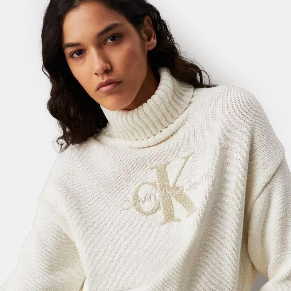 Calvin Klein Chenille Monologo Γυναικεία Πλεκτή Μπλούζα