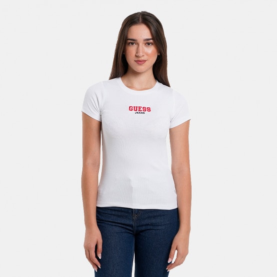 Guess Gj Ss Cn Slim Rib Emb Tee Μπλουζα Γυναικειο