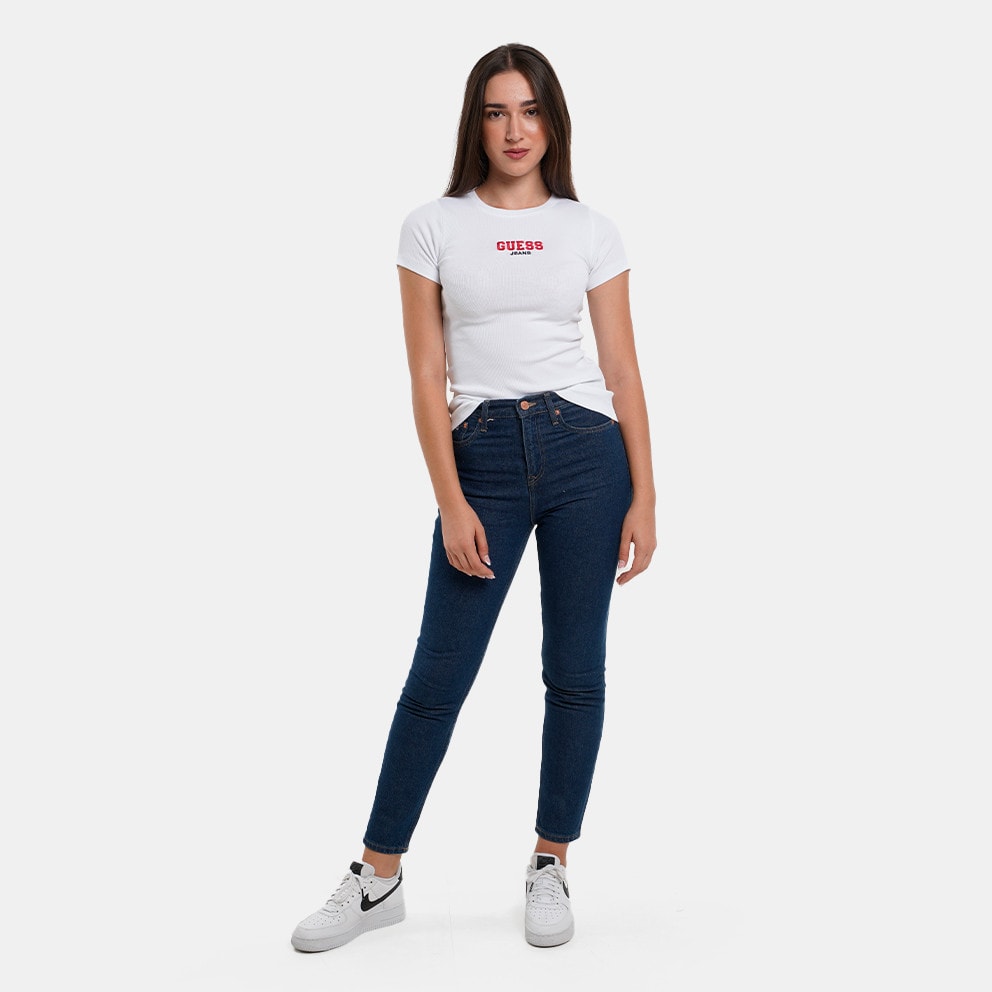 Guess Gj Ss Cn Slim Rib Emb Tee Μπλουζα Γυναικειο