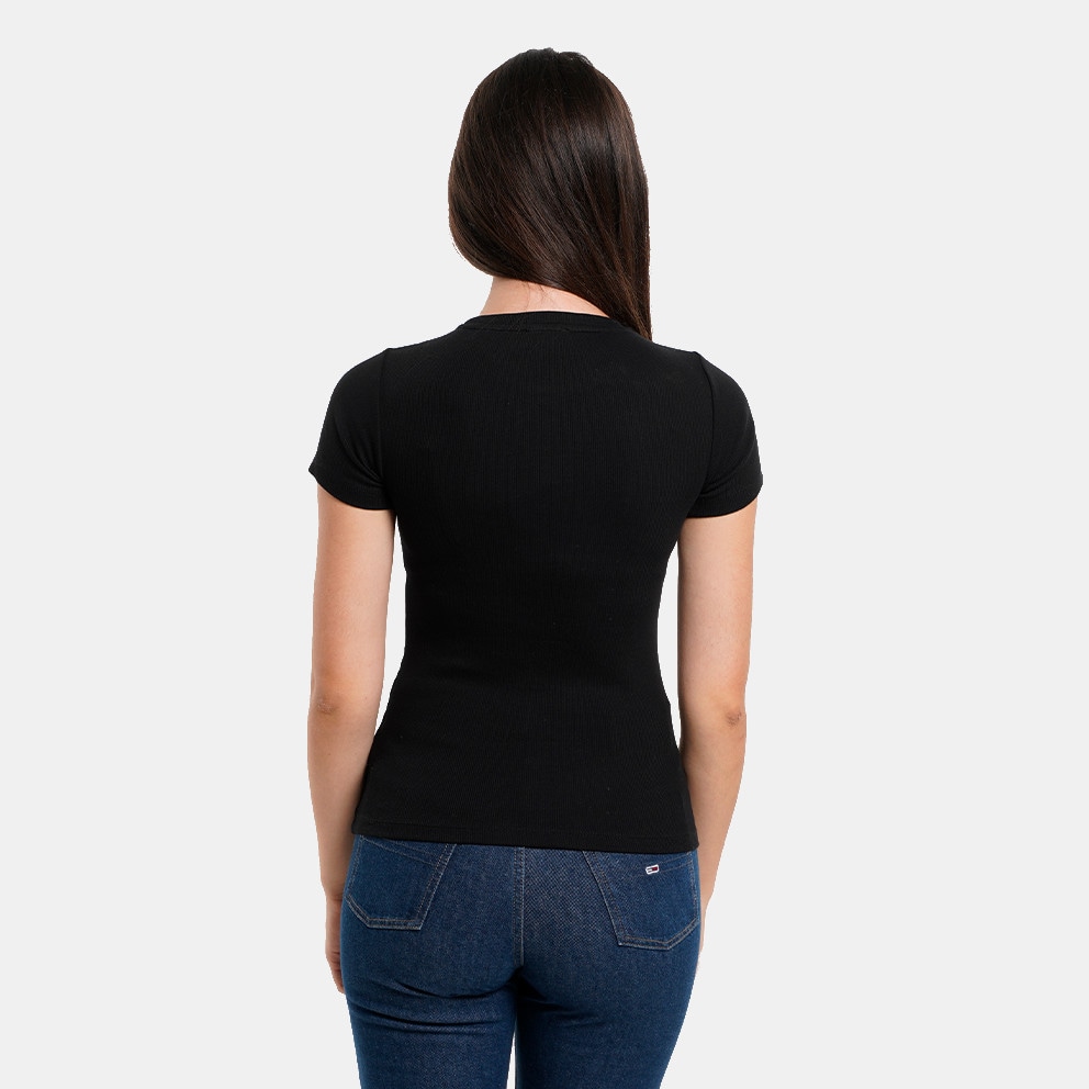 Guess Gj Ss Cn Slim Rib Emb Tee Μπλουζα Γυναικειο