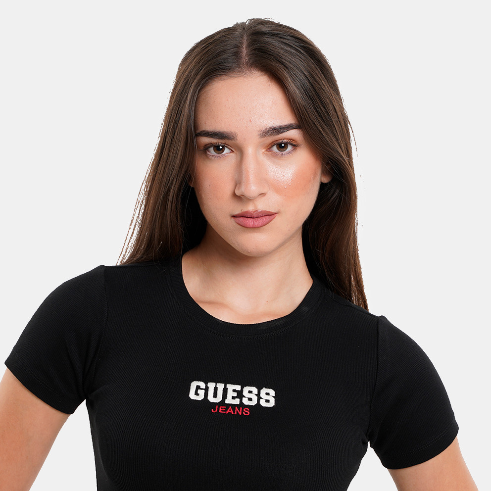Guess Gj Ss Cn Slim Rib Emb Tee Μπλουζα Γυναικειο