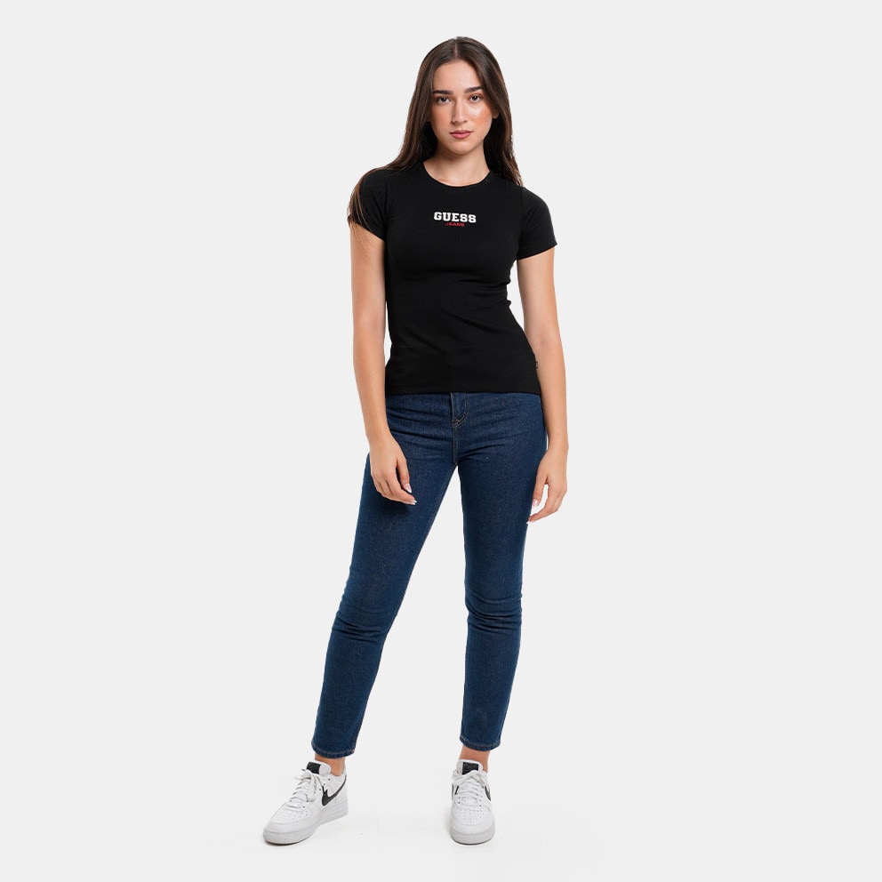 Guess Gj Ss Cn Slim Rib Emb Tee Μπλουζα Γυναικειο