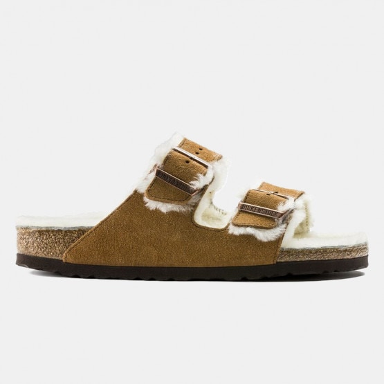 Birkenstock Leather Arizona Shearling Leve Mink La Men's Sandals