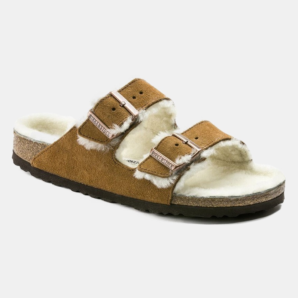 Birkenstock Leather Arizona Shearling Leve Mink La Men's Sandals