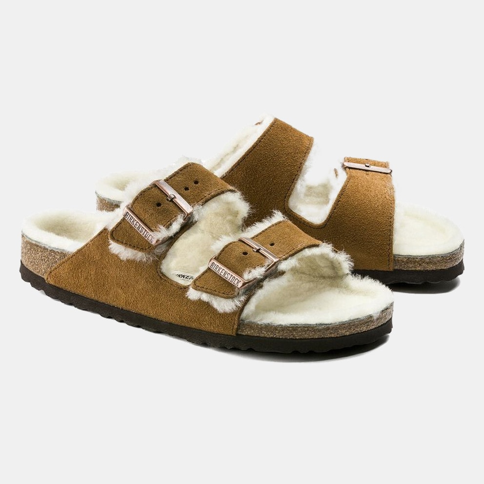Birkenstock Leather Arizona Shearling Leve Mink La Men's Sandals