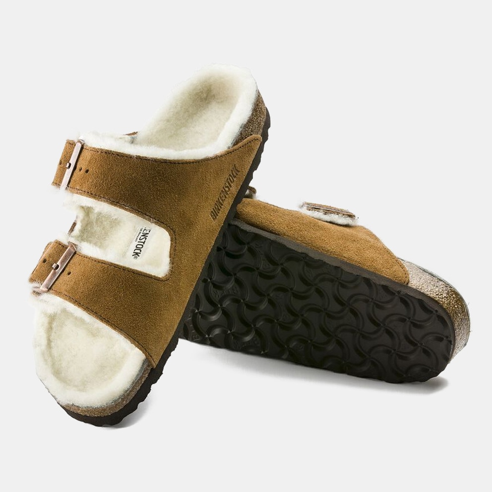 Birkenstock Leather Arizona Shearling Leve Mink La Men's Sandals