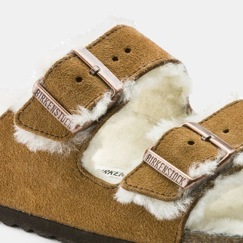 Birkenstock Leather Arizona Shearling Leve Mink La Men's Sandals