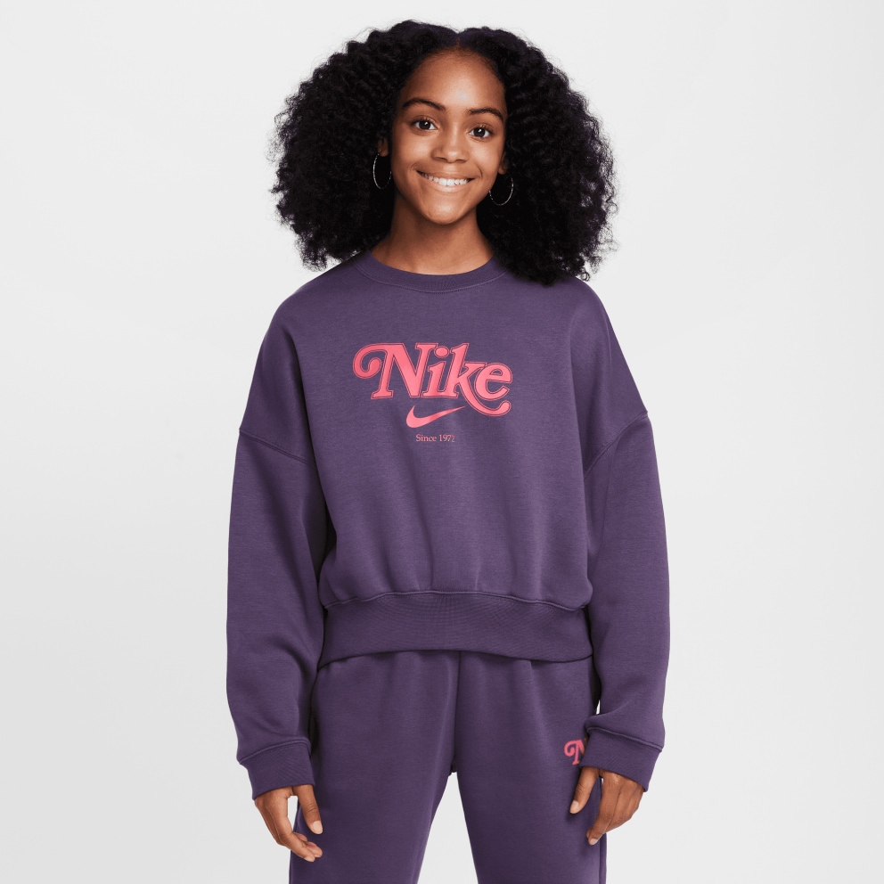 Nike Steertwear Trend Flee Crop Crew Παιδική Μπλούζα Μακρύ Μανίκι