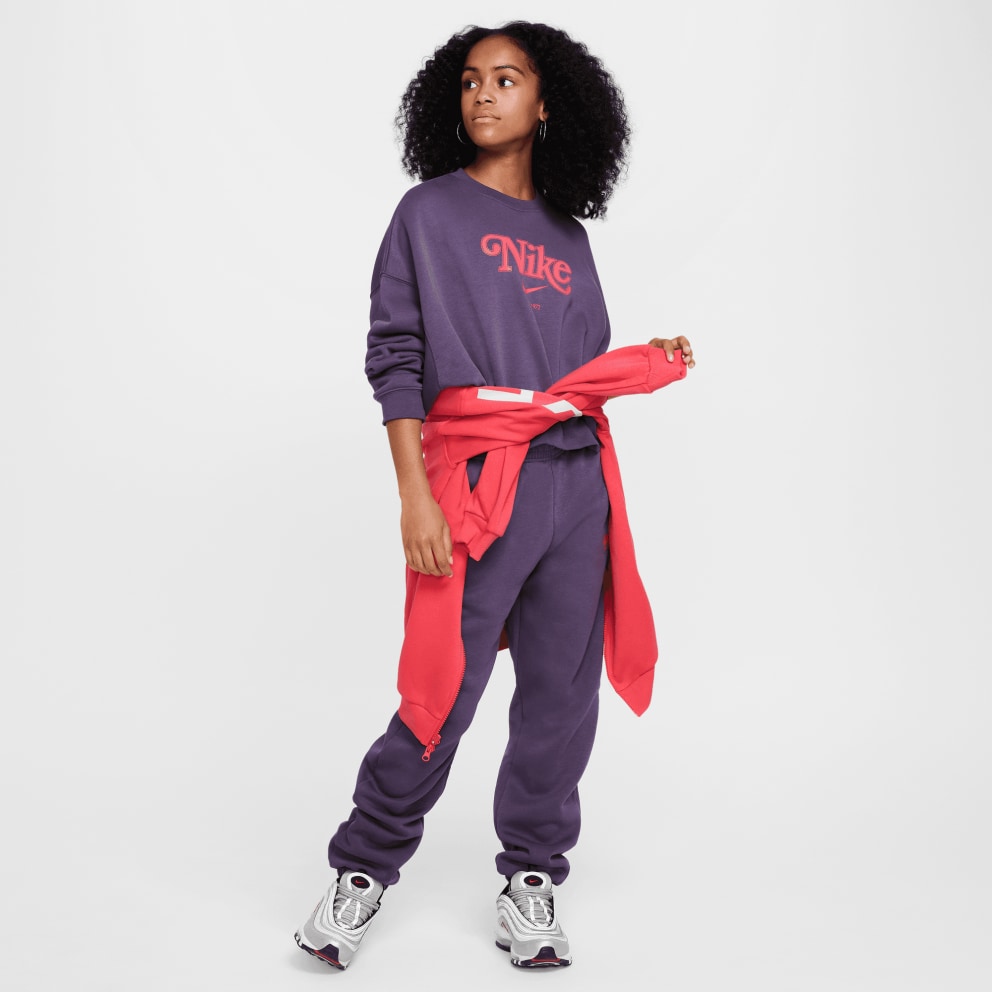 Nike Steertwear Trend Flee Crop Crew Παιδική Μπλούζα Μακρύ Μανίκι