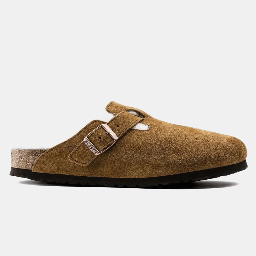 Birkenstock Leather Boston Shearling Leve Mink Laf Women's Sandals