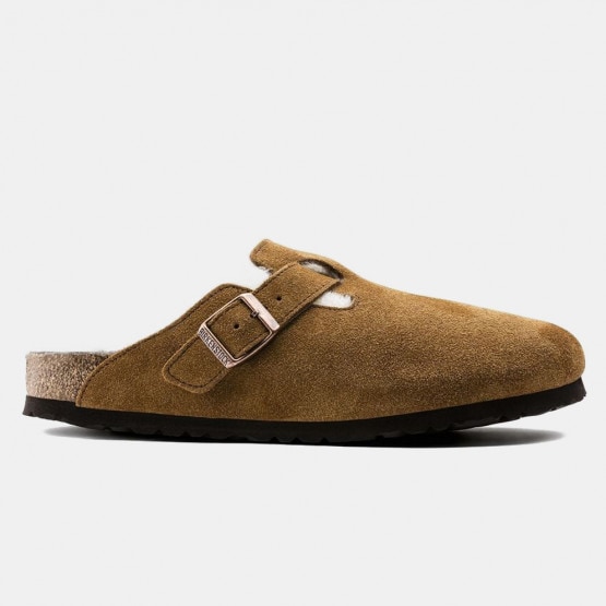 Birkenstock Leather Boston Shearling Leve Mink Laf Women's Sandals