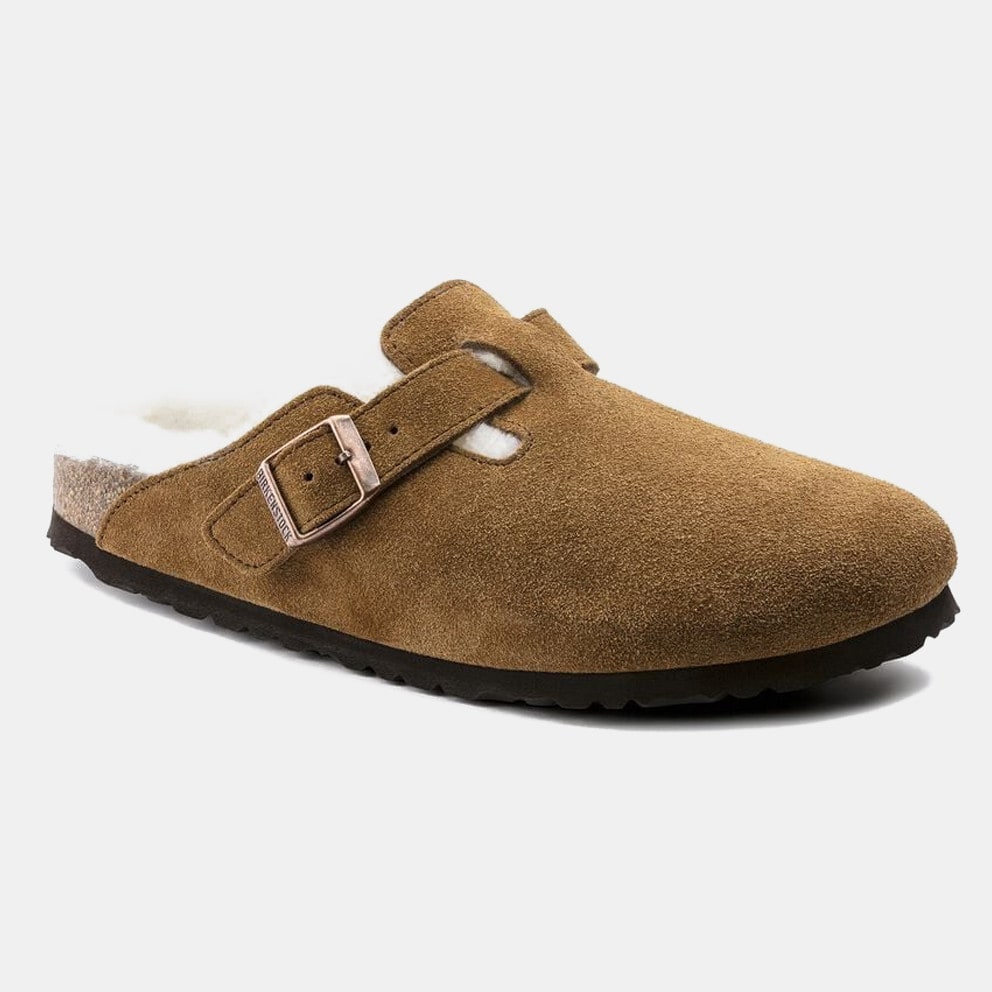 Birkenstock Leather Boston Shearling Leve Mink Laf Women's Sandals