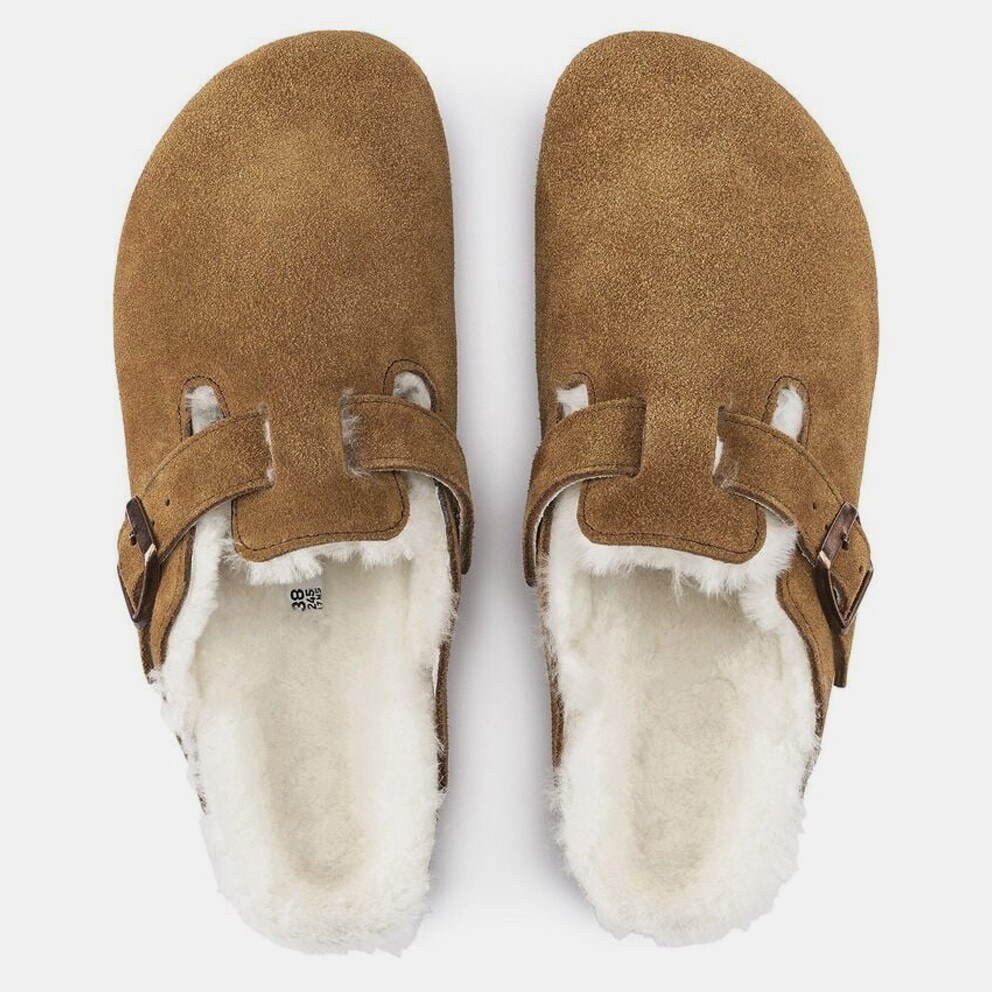 Birkenstock Leather Boston Shearling Leve Mink Laf Women's Sandals