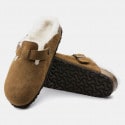 Birkenstock Leather Boston Shearling Leve Mink Laf Women's Sandals