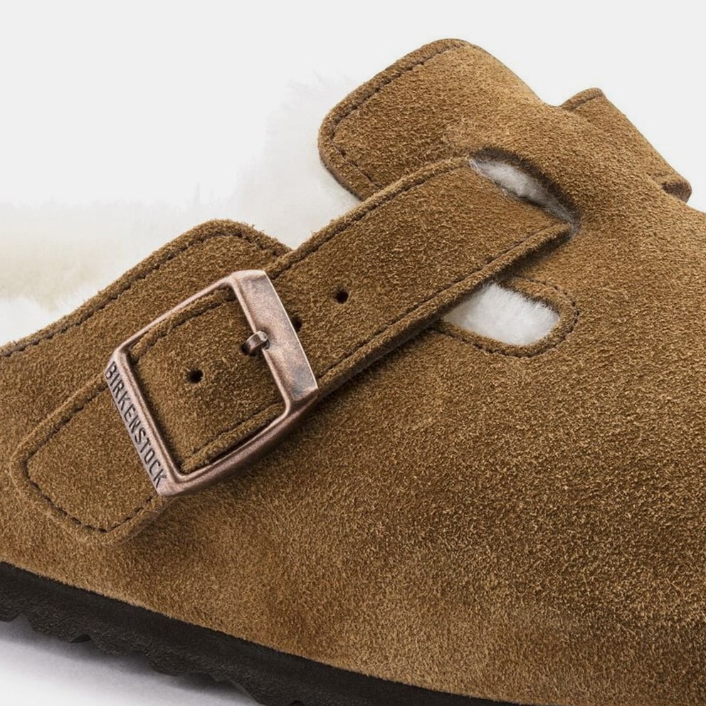 Birkenstock Leather Boston Shearling Leve Mink Laf Women's Sandals