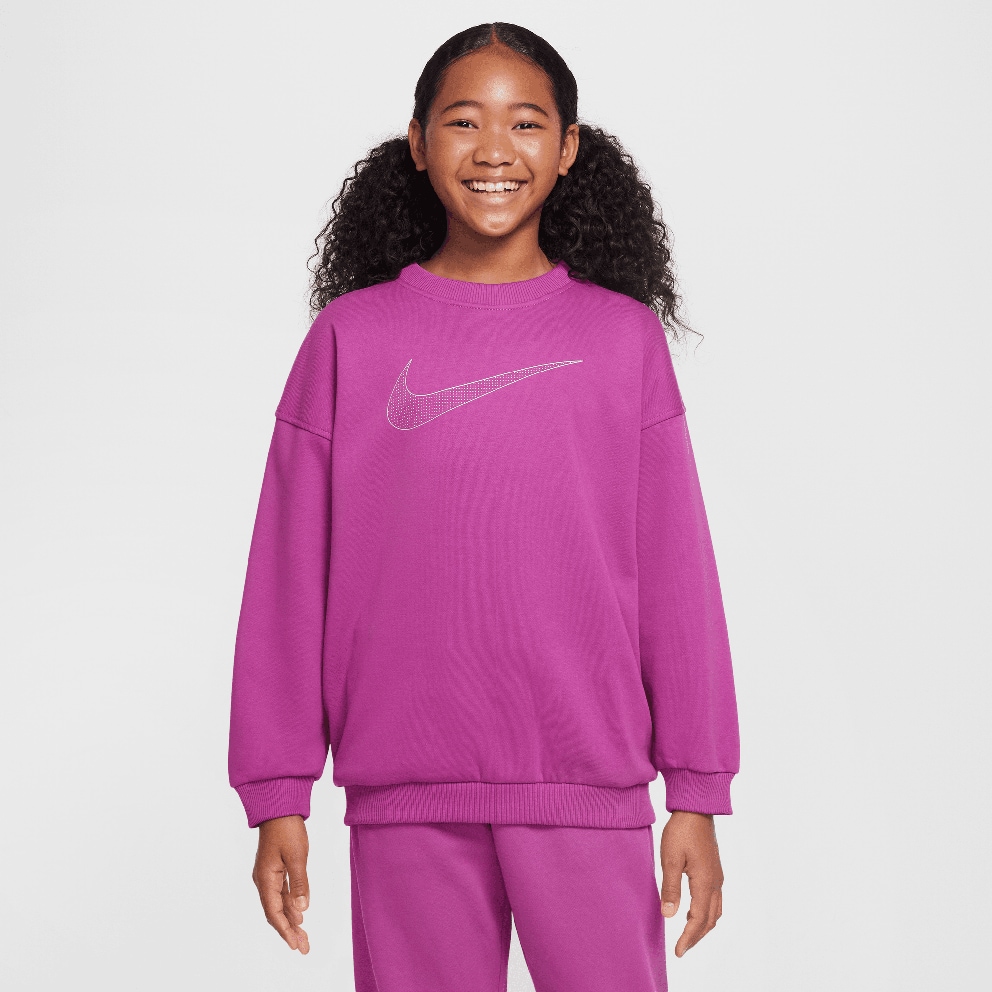 Nike Steertwear Club Flee Crew Shine Παιδική Μπλούζα Μακρύ Μανίκι