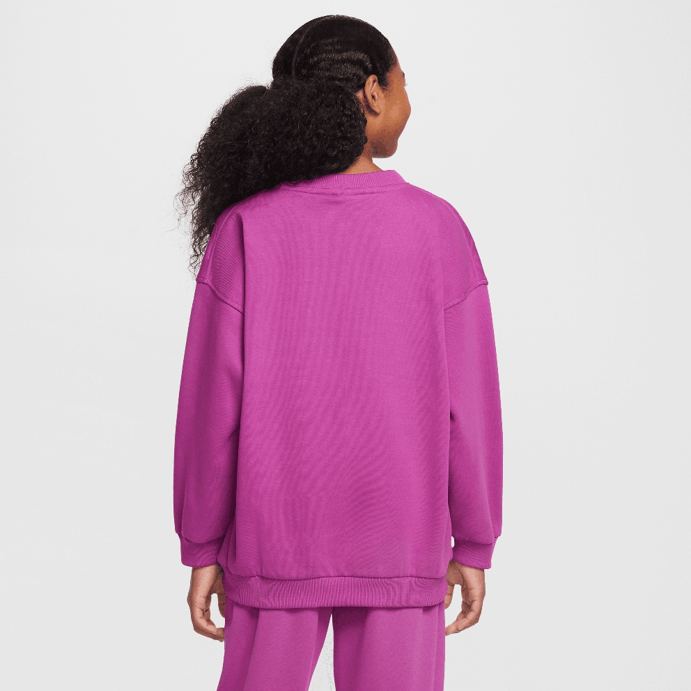 Nike Steertwear Club Flee Crew Shine Παιδική Μπλούζα Μακρύ Μανίκι