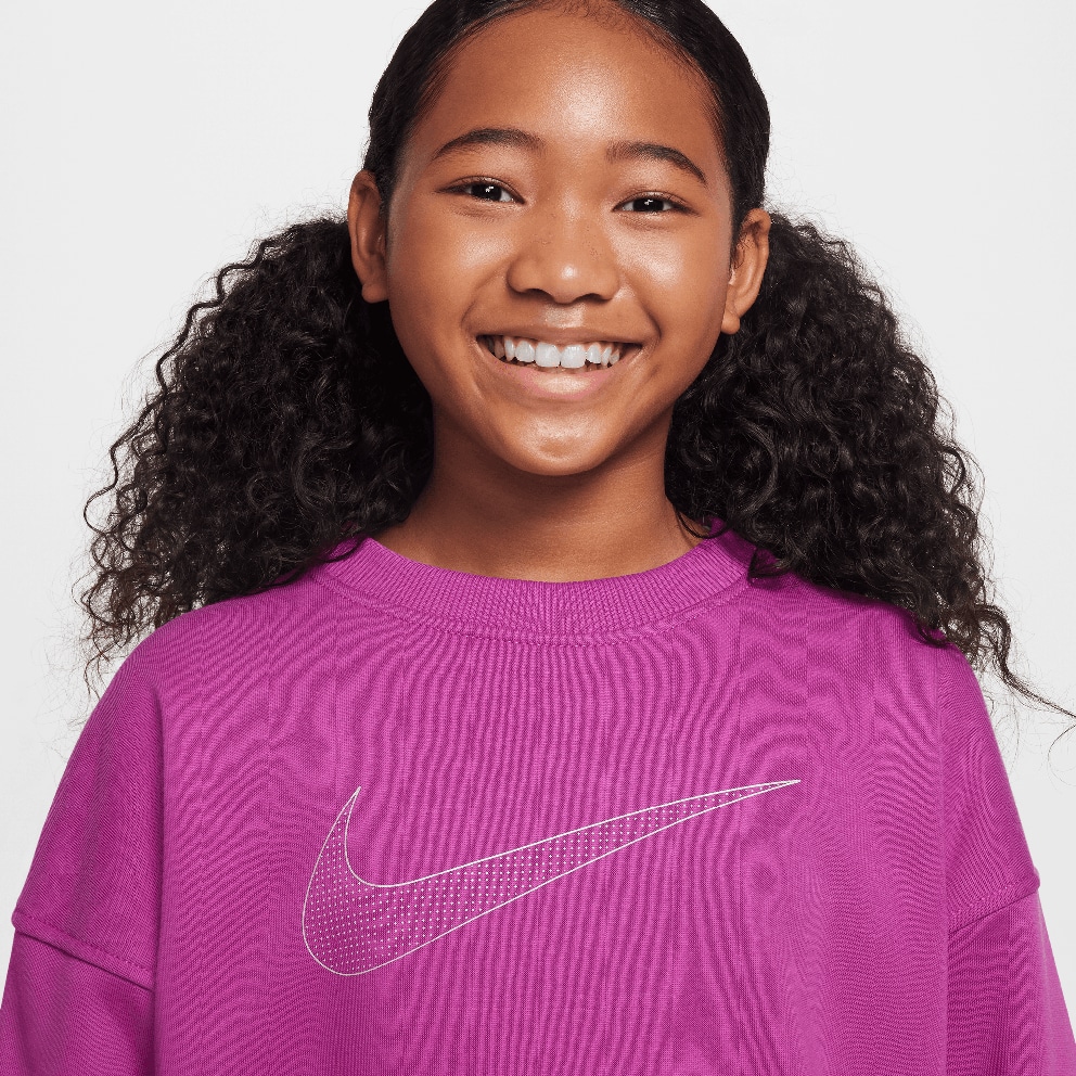Nike Steertwear Club Flee Crew Shine Παιδική Μπλούζα Μακρύ Μανίκι