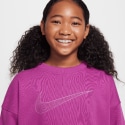 Nike Steertwear Club Flee Crew Shine Παιδική Μπλούζα Μακρύ Μανίκι
