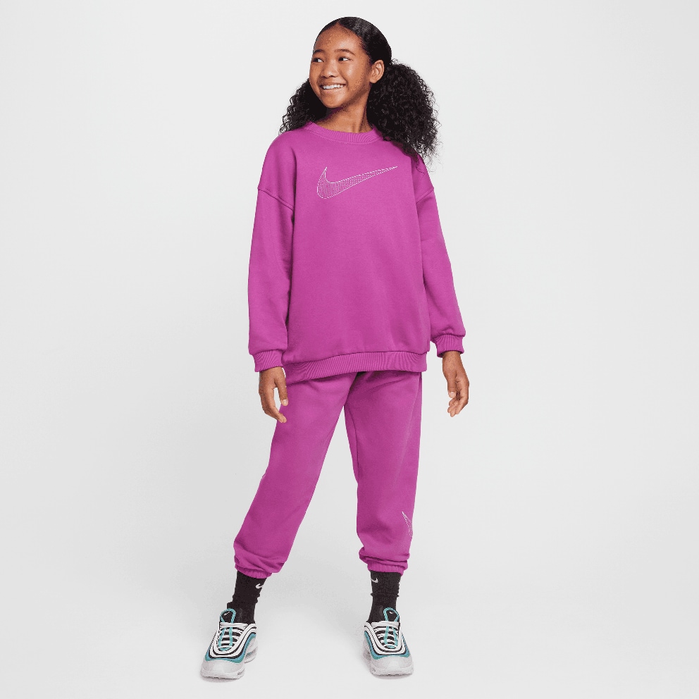 Nike Steertwear Club Flee Crew Shine Παιδική Μπλούζα Μακρύ Μανίκι
