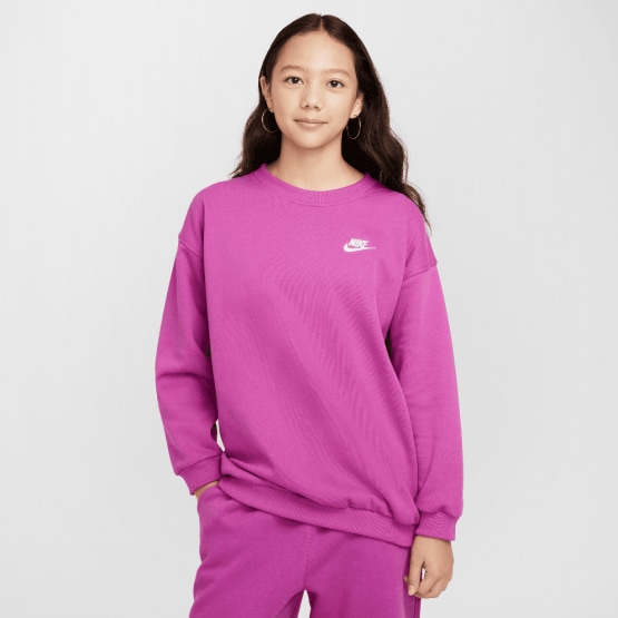 Nike Steertwear Club Flee Oversized Crew LBR Παιδική Μπλούζα Μακρύ Μανίκι 