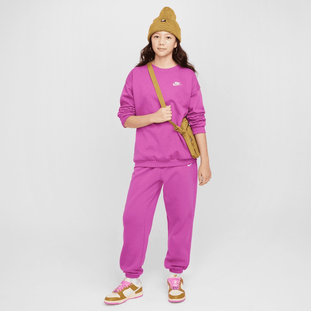 Nike Steertwear Club Flee Oversized Crew LBR Παιδική Μπλούζα Μακρύ Μανίκι 