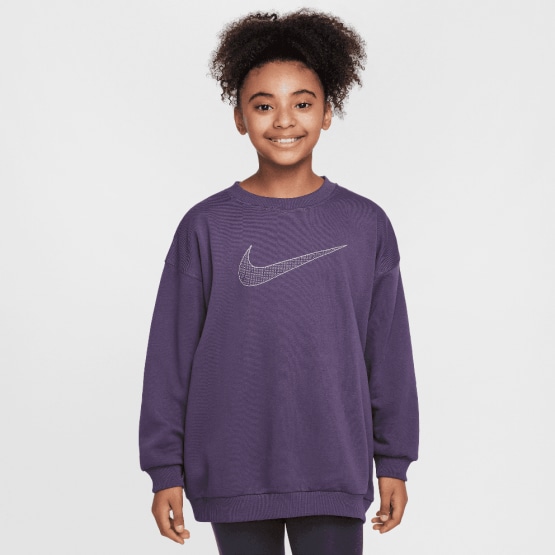Nike Steertwear Club Flee Crew Shine Παιδική Μπλούζα Μακρύ Μανίκι