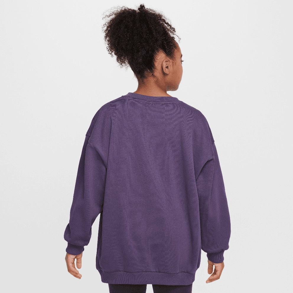 Nike Steertwear Club Flee Crew Shine Παιδική Μπλούζα Μακρύ Μανίκι