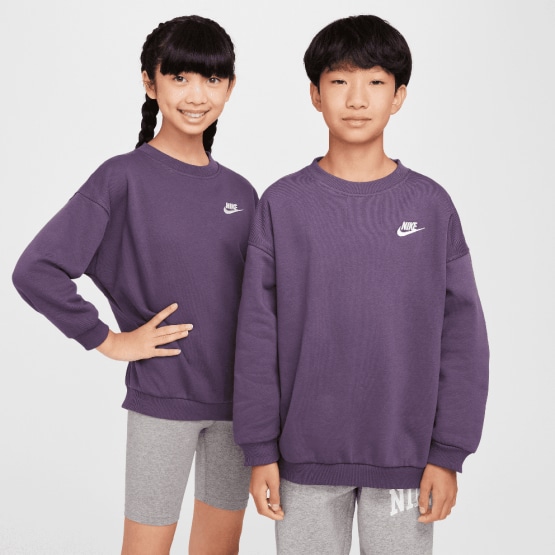 Nike Steertwear Club Flee Oversized Crew LBR Παιδική Μπλούζα Μακρύ Μανίκι 