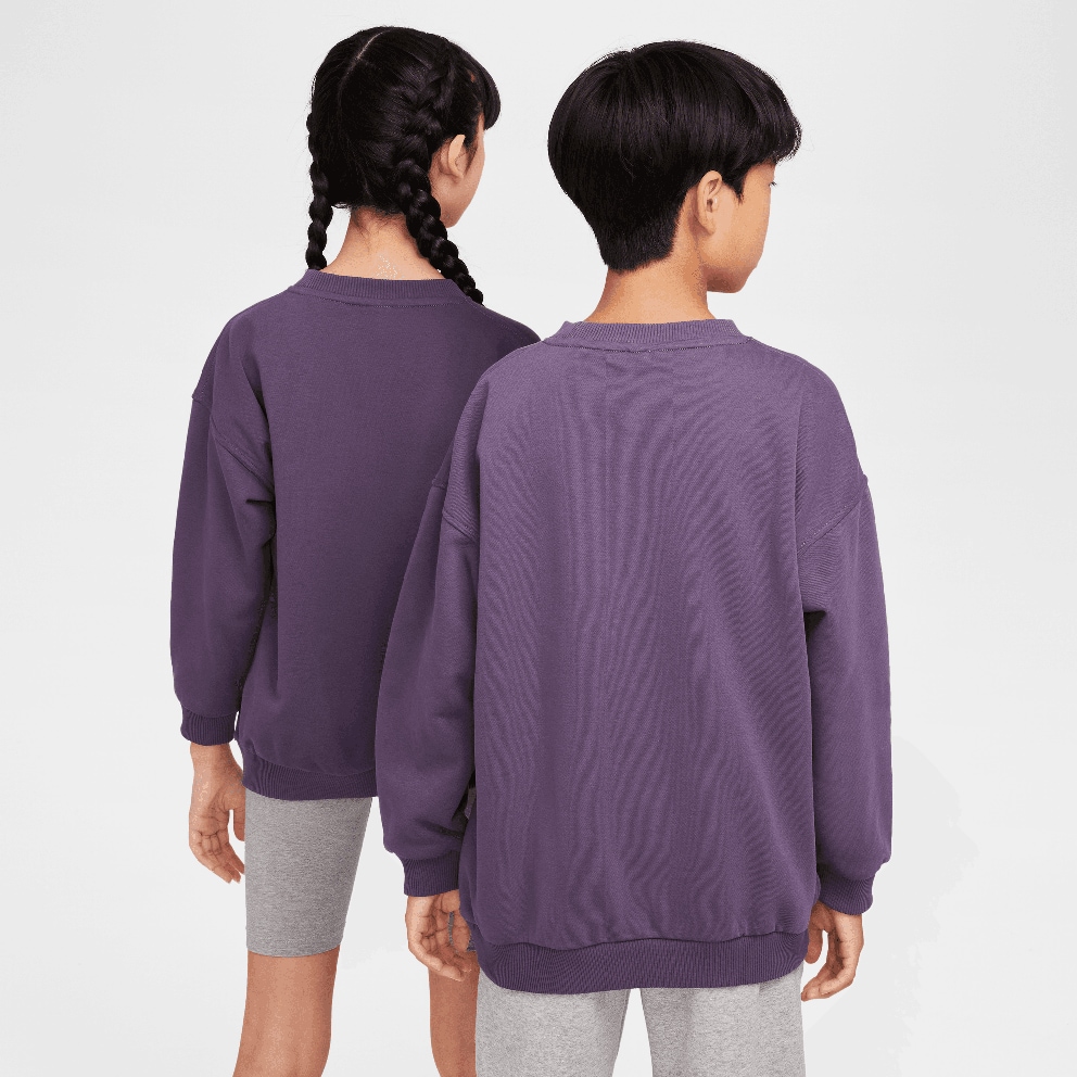 Nike Steertwear Club Flee Oversized Crew LBR Παιδική Μπλούζα Μακρύ Μανίκι 
